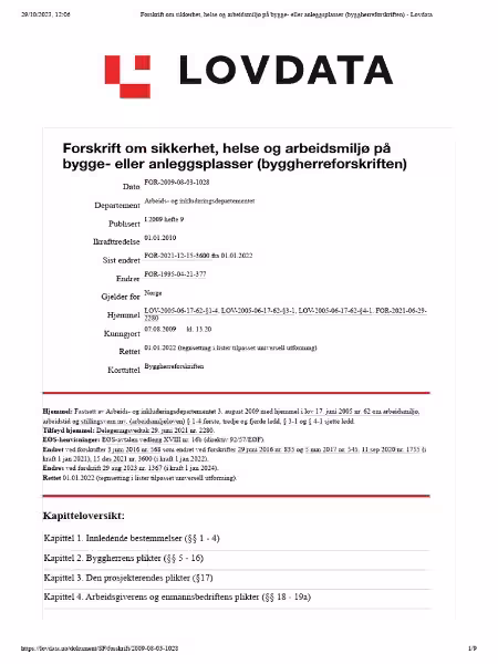 Helse, Miljø og Sikkerhet (HMS) i Bygge- og Anleggsnæringen i Norge